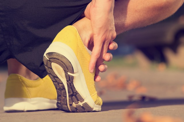 yellow running shoes